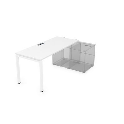 Gloss СПН-П.989 (Белый премиум/белый) Стол рабочий прямолинейный для крепления на тумбу, начальный