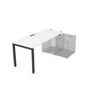 Gloss СПН-П.985 (Белый премиум/черный) Стол рабочий прямолинейный для крепления на тумбу, начальный