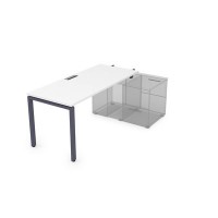 Gloss СПН-П.985 (Белый премиум/графит) Стол рабочий прямолинейный для крепления на тумбу, начальный