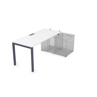 Gloss СПН-П.985 (Белый премиум/графит) Стол рабочий прямолинейный для крепления на тумбу, начальный