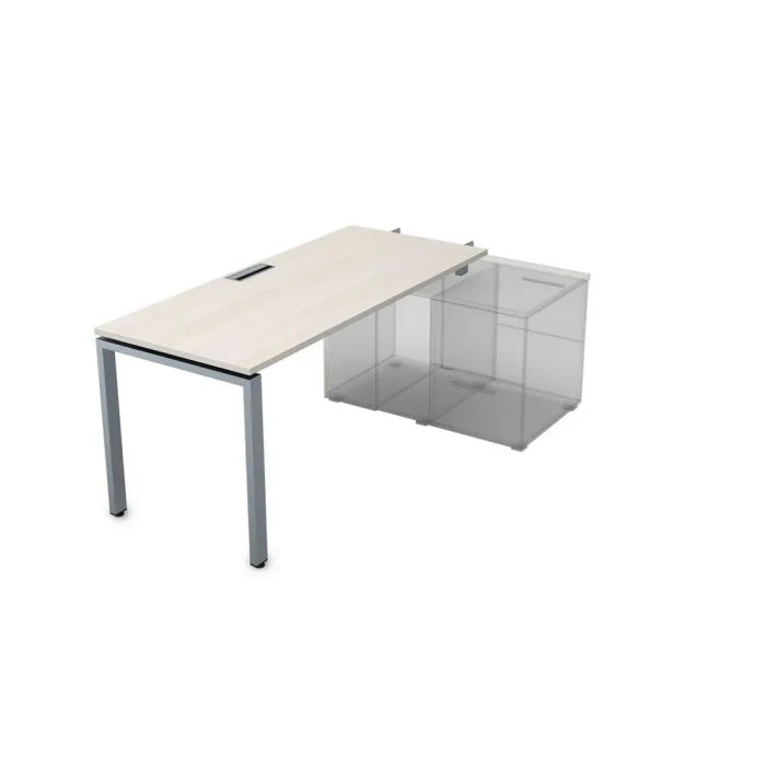 Тумба для офиса СПН-П.984 в отделке Ivory/Алюминий матовый, 1600х800х750 мм