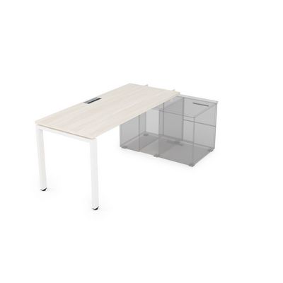 Gloss СПН-П.979 (Ivory/белый) Стол рабочий прямолинейный для крепления на тумбу, начальный