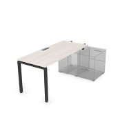 Gloss СПН-П.985 (Ivory/черный) Стол рабочий прямолинейный для крепления на тумбу, начальный