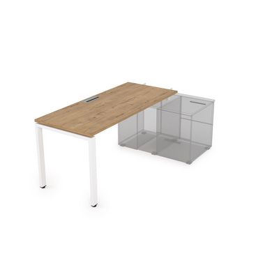 Gloss СПН-П.989 (Teakwood/белый) Стол рабочий прямолинейный для крепления на тумбу, начальный