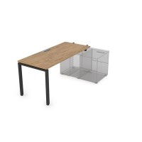 Gloss СПН-П.985 (Teakwood/черный) Стол рабочий прямолинейный для крепления на тумбу, начальный