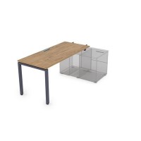 Gloss СПН-П.985 (Teakwood/графит) Стол рабочий прямолинейный для крепления на тумбу, начальный