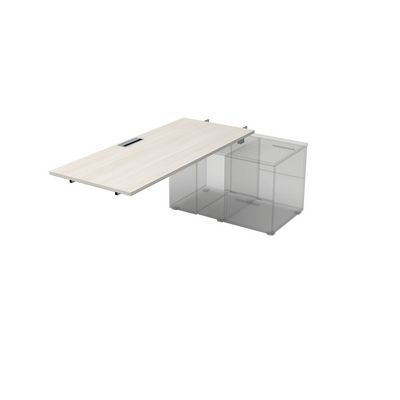 Gloss СПС.985 (Ivory/алюминий матовый) Стол рабочий прямолинейный для крепления на тумбу, средний