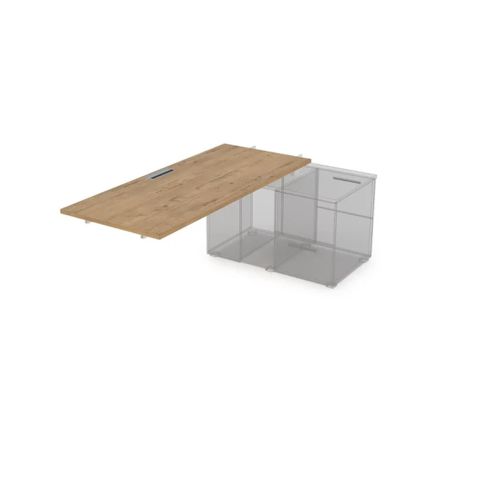 Тумба опорная СПС.975 в отделке Teakwood/Белый, 1800х700х750 мм