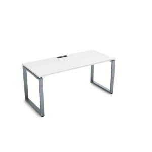Gloss СРП-О.004 (Белый премиум/алюминий матовый) Стол рабочий, прямолинейный