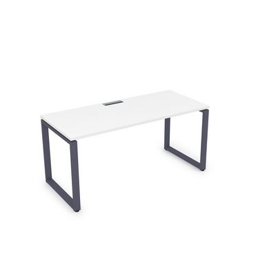 Gloss СРП-О.004.1 (Белый премиум/графит) Стол рабочий, прямолинейный