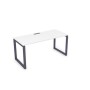 Gloss СРП-О.004.1 (Белый премиум/графит) Стол рабочий, прямолинейный