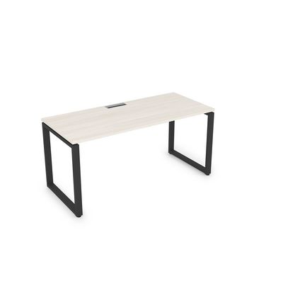 Gloss СРП-О.004 (Ivory/черный) Стол рабочий, прямолинейный