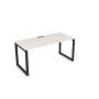 Gloss СРП-О.004 (Ivory/черный) Стол рабочий, прямолинейный