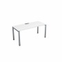 Gloss СРП-П.004.2 (Белый премиум/алюминий матовый) Стол рабочий, прямолинейный