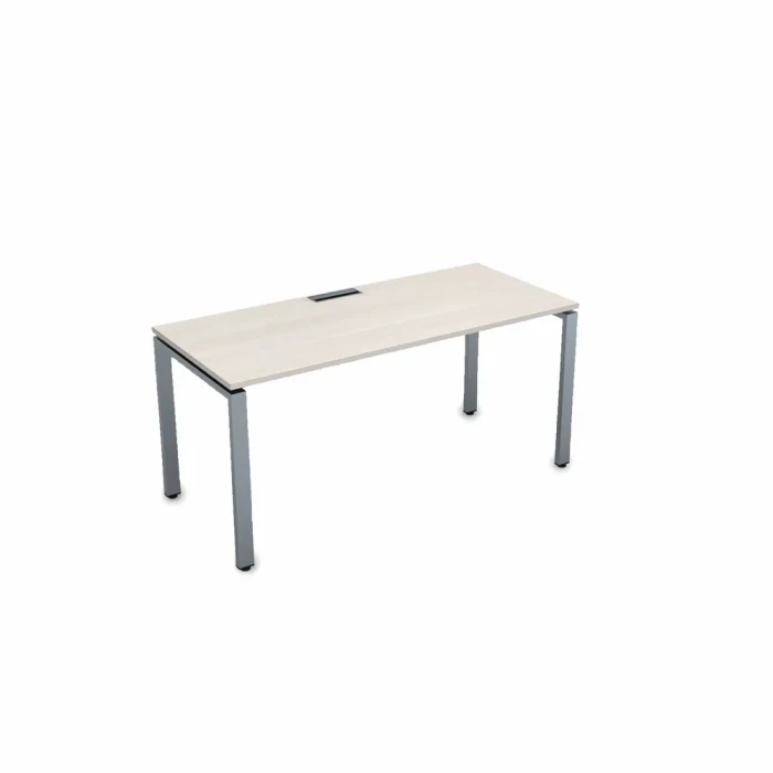 Рабочий стол СРП-П.005.2 в отделке Ivory/Алюминий матовый, 1800х900х750 мм