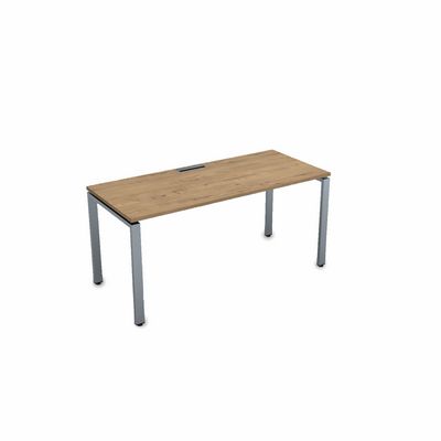Gloss СРП-П.004.2 (Teakwood/алюминий матовый) Стол рабочий, прямолинейный