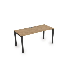 Gloss СРП-П.004.2 (Teakwood/черный) Стол рабочий, прямолинейный
