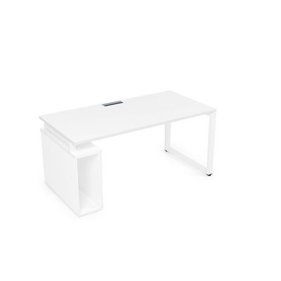 Gloss ССБ-О.984 (Белый премиум/белый) Стол с тумбой под системный блок