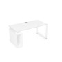 Gloss ССБ-О.984 (Белый премиум/белый) Стол с тумбой под системный блок