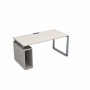 Gloss ССБ-О.985 (Ivory/алюминий матовый) Стол с тумбой под системный блок