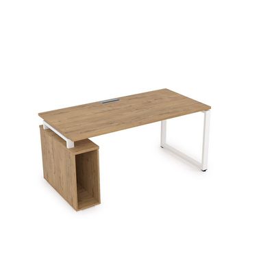 Gloss ССБ-О.984 (Teakwood/белый) Стол с тумбой под системный блок