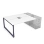 Gloss СТБ-О.974 (Белый премиум/графит) Стол системы БЕНЧ на 2 рабочих места, приставной