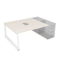 Gloss СТБ-О.974 (Ivory/белый) Стол системы БЕНЧ на 2 рабочих места, приставной