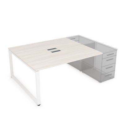 Gloss СТБ-О.974 (Ivory/белый) Стол системы БЕНЧ на 2 рабочих места, приставной