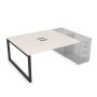 Gloss СТБ-О.974 (Ivory/черный) Стол системы БЕНЧ на 2 рабочих места, приставной