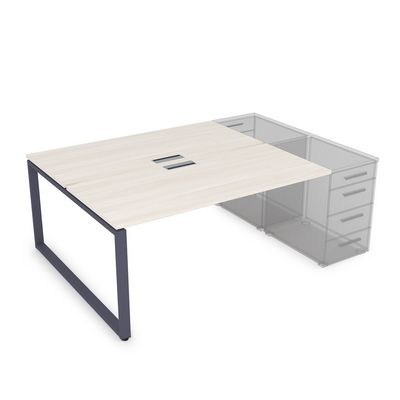 Gloss СТБ-О.974 (Ivory/графит) Стол системы БЕНЧ на 2 рабочих места, приставной