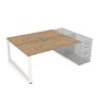 Gloss СТБ-О.974 (Teakwood/белый) Стол системы БЕНЧ на 2 рабочих места, приставной