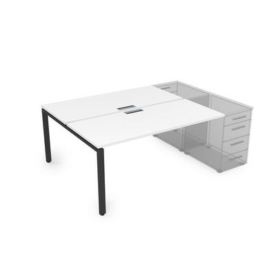 Gloss СТБ-П.974 (Белый премиум/черный) Стол системы БЕНЧ на 2 рабочих места, приставной