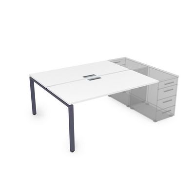 Gloss СТБ-П.974 (Белый премиум/графит) Стол системы БЕНЧ на 2 рабочих места, приставной