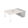 Gloss СТБ-П.974 (Ivory/белый) Стол системы БЕНЧ на 2 рабочих места, приставной