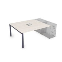 Gloss СТБ-П.974 (Ivory/графит) Стол системы БЕНЧ на 2 рабочих места, приставной
