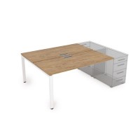 Gloss СТБ-П.974 (Teakwood/белый) Стол системы БЕНЧ на 2 рабочих места, приставной