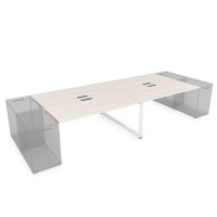 Gloss СТБД-О.974 (Ivory/белый) Стол системы БЕНЧ на 4 рабочих места, приставной