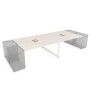 Gloss СТБД-О.974 (Ivory/белый) Стол системы БЕНЧ на 4 рабочих места, приставной
