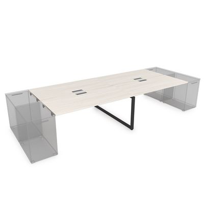 Gloss СТБД-О.974 (Ivory/черный) Стол системы БЕНЧ на 4 рабочих места, приставной