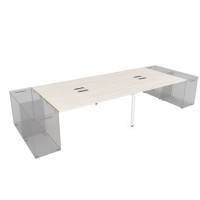 Gloss СТБД-П.989 (Ivory/белый) Стол системы БЕНЧ на 4 рабочих места, приставной
