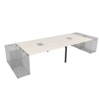 Gloss СТБД-П.989 (Ivory/черный) Стол системы БЕНЧ на 4 рабочих места, приставной