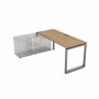 Gloss СТЛ-О.996 (Teakwood/алюминий матовый) Стол рабочий прямолинейный, три опоры - левый