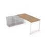 Gloss СТЛ-О.994 (Teakwood/белый) Стол рабочий прямолинейный, три опоры - левый