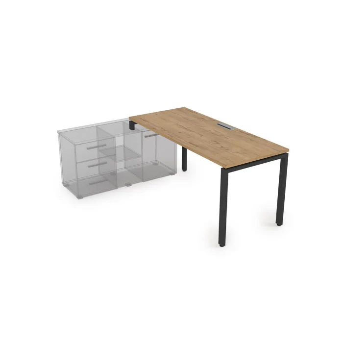 Стол в офис СТЛ-П.994 в отделке Teakwood/Черный, 1600х900х750 мм