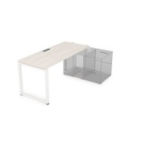 Gloss СТН-О.984 (Ivory/белый) Стол системы БЕНЧ линейный, три опоры, начальный