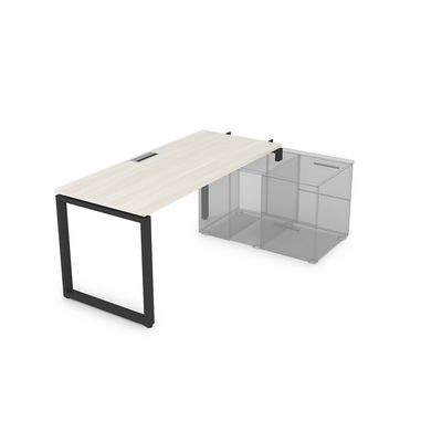 Gloss СТН-О.989 (Ivory/черный) Стол системы БЕНЧ линейный, три опоры, начальный