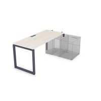 Gloss СТН-О.984 (Ivory/графит) Стол системы БЕНЧ линейный, три опоры, начальный