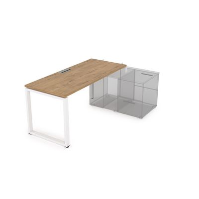 Gloss СТН-О.985 (Teakwood/белый) Стол системы БЕНЧ линейный, три опоры, начальный