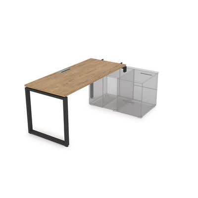 Gloss СТН-О.985 (Teakwood/черный) Стол системы БЕНЧ линейный, три опоры, начальный