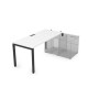 Gloss СТН-П.989 (Белый премиум/черный) Стол системы БЕНЧ линейный, три опоры, начальный